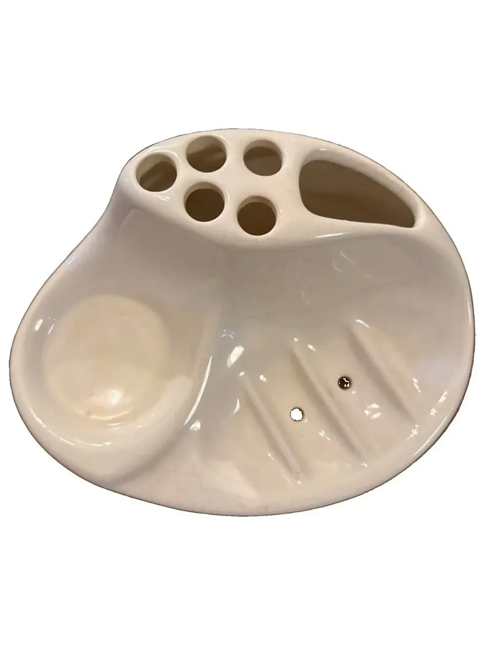 Vintage Ceramic Bathroom Sink Caddy toothbrush holder, Cup Holder, soap dish